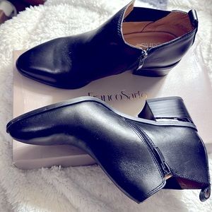 Franco Sarto black short dress ankle boots